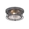 Z-Lite Clarion 3 Light Flush Mount, Bronze & Inner Clear Water & Outer Clear 493F3-BRZ - alternate 4